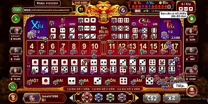 Giao diện trò chơi Sicbo Đại Phú Quý tại net79.dev hiện đại và sinh động