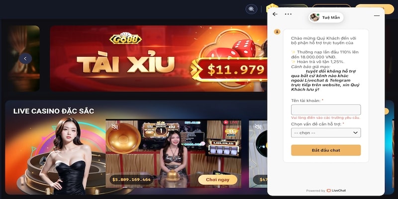 Sử dụng cổng live chat tiện lợi tại Net79